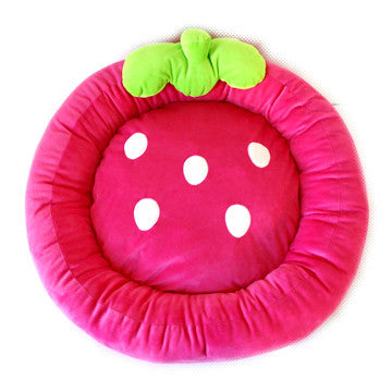 Round Strawberry Pet Bed