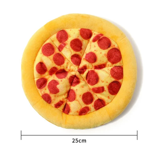 Plush Pizza - shaped Dog Flying Disc Toy with Loud Paper & 6 Squeakers, Also Donut - shaped Chew Toy for Pets - Image 6