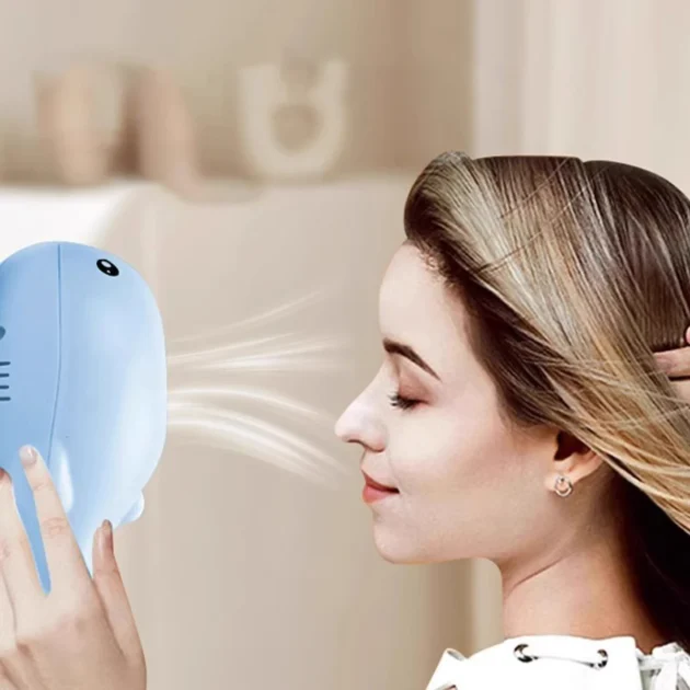 Interactive Cat Toys Electric Jet Floating Ball Cat Toy Whale Shaped Cat Toy Portable USB Dual Function Fan Pet Toy for Teaser - Image 3