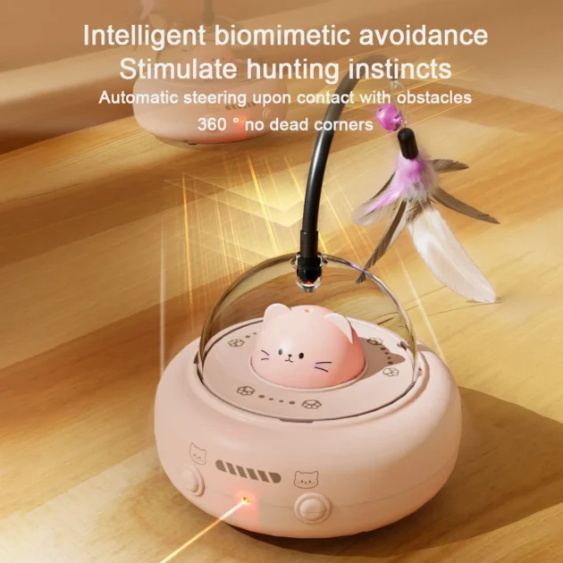 Intelligent Cat Toy Red Dot Laser with Rainbow Light Obstacle Avoidance USB Charging Automatic Standby Bionic Cat Teaser - Image 5