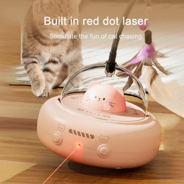 Intelligent Cat Toy Red Dot Laser with Rainbow Light Obstacle Avoidance USB Charging Automatic Standby Bionic Cat Teaser - Image 3