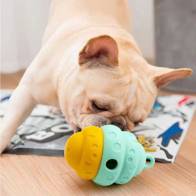 Silicone Pinecone Dog Toy Leak Proof Puzzle Design Bite Resistant Teeth Grinding Interactive Feeding Dog Toy New 2025 - Image 3