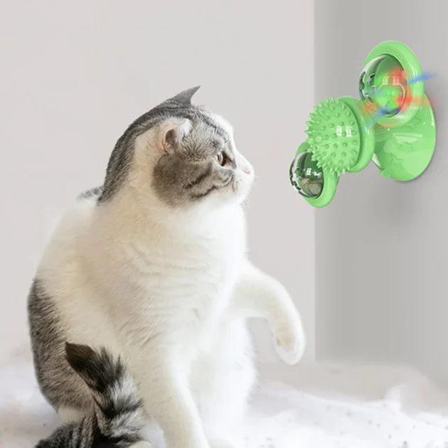 Multifunctional Cat Toy with Glowing Ball & Catnip, Suction Cup Design, Interactive Play & Teeth Massage - Image 2