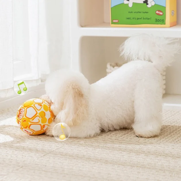 Pet Interactive Bell - ringing Plush Chew Ball for Dogs - with Rope Knot, PP Cotton Filling, Solve Boredom & Teethin - Image 5