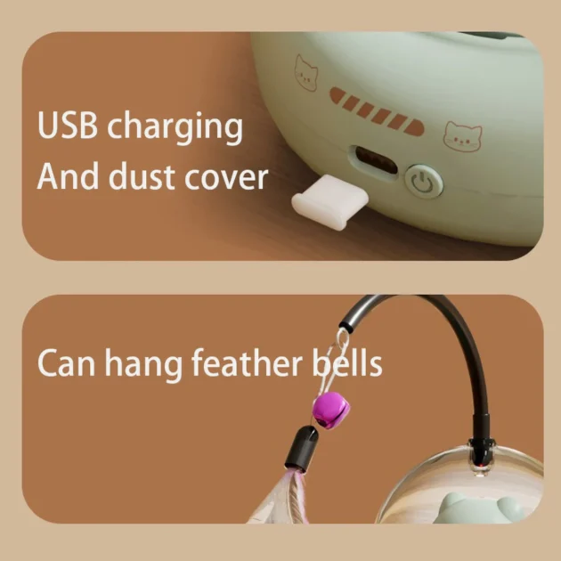 Intelligent Cat Toy Red Dot Laser with Rainbow Light Obstacle Avoidance USB Charging Automatic Standby Bionic Cat Teaser - Image 6