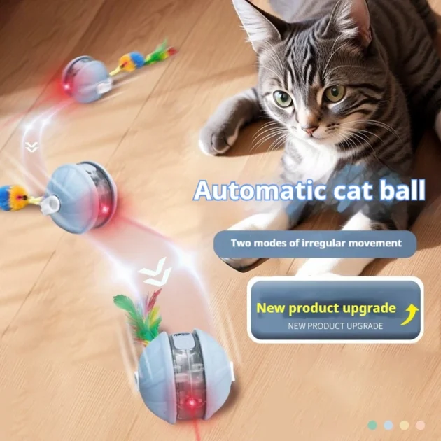 Upgraded Cat Interactive Ball Toys Infrared Automatic Rolling Ball Tail Rechargeable Smart Pet Toy Cat Training Imitate Mouse - Image 4