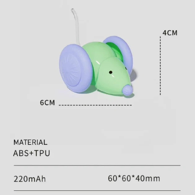Intelligent Electric Mouse Cat Toy for Interactive Playtime with Obstacle Avoidance Silent Charging 1.5H Battery Life - Image 6