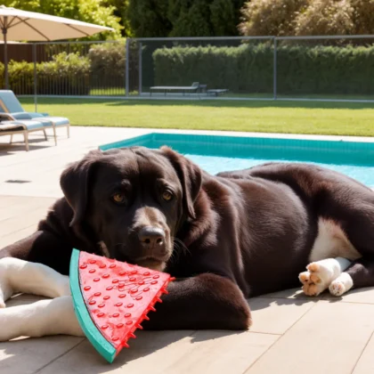 Water-Filling & Freezing Dog Chew Toy, TPR Material, watermelon/lemon/pineapple Shapes for Teething & Cooling