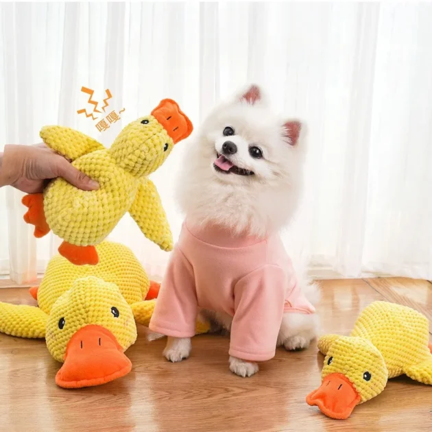 Dog Toy Stomping Duck Bite Resistant Grinding Teeth Cleaning Large Dog Interactive Entertainment Puppy Boredom Pet Plush Toy - Image 5