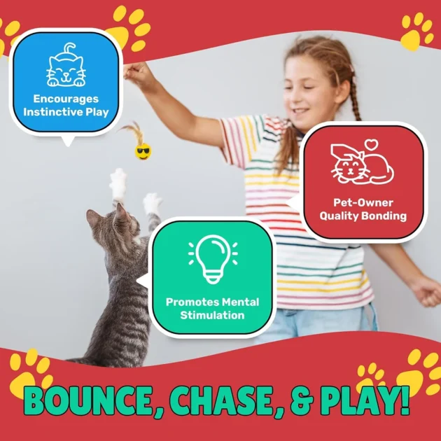 Instinct-Stimulating Cat Toy Set - 3/5 Pack Colorful Feather Balls, Durable Plastic for Interactive Play & Owner Bonding - Image 2