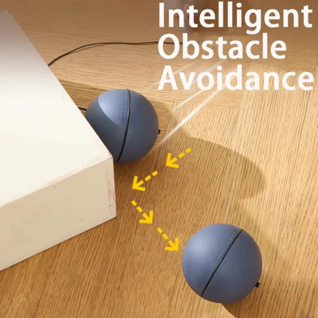 Automatic Intelligent Cat Toy Interactive with 5 Replaceable Obstacle Avoidance Balls Fun Interactive ABS Material for Cats - Image 2