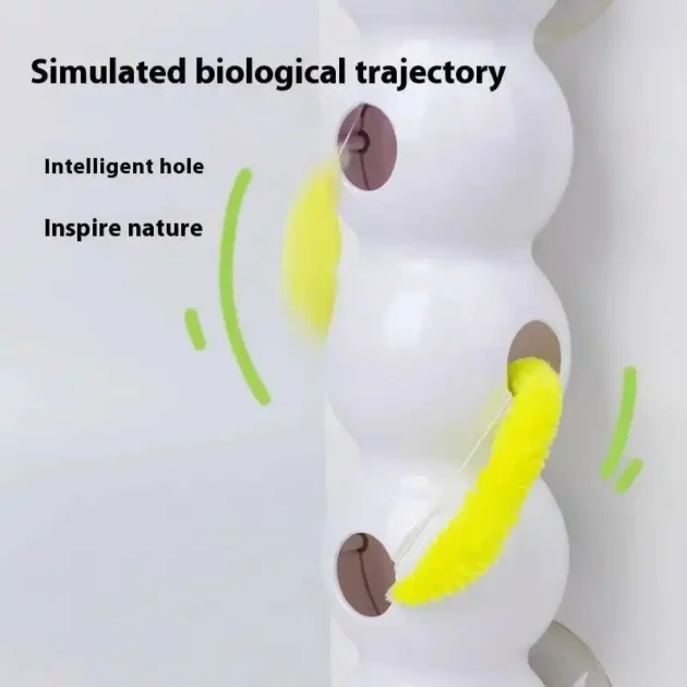 Interactive Cat Toy Intelligent Motion Activated Wack A Worm Post Toy With Tail Automatic Emerging from The Hole Teasing Cat Toy - Image 5
