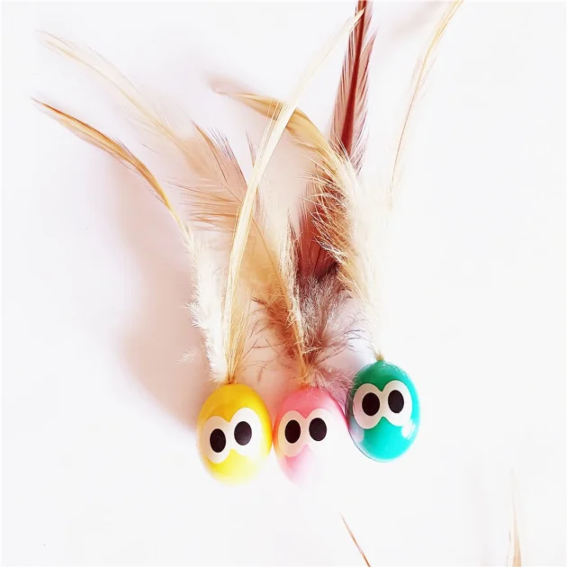 3/5 Pack Cat Toy Balls with Feather Tails - Stimulate Instinctive Play, Enhance Pet - Owner Bond - Image 6