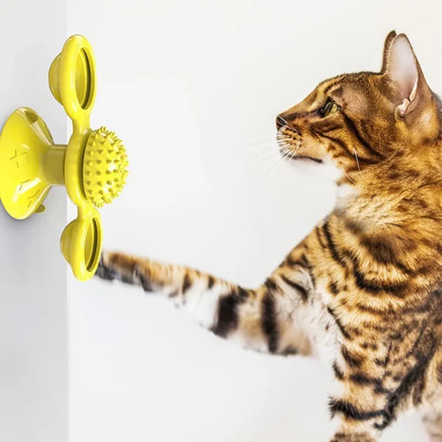 Multifunctional Cat Toy with Glowing Ball & Catnip, Suction Cup Design, Interactive Play & Teeth Massage - Image 3
