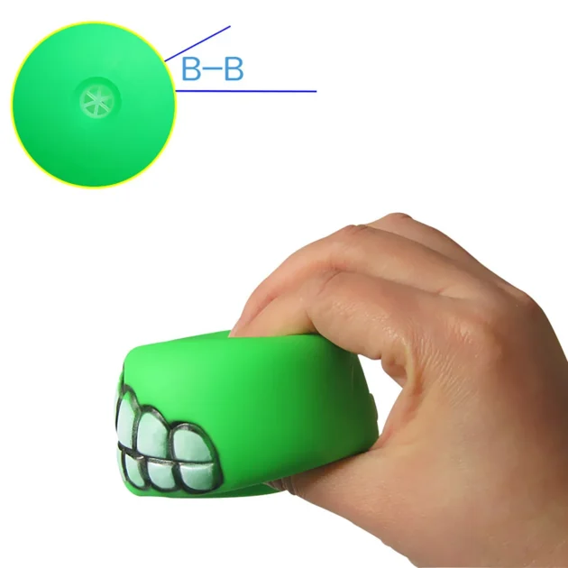 2PCS Dog Toy Teeth Ball, Rubber Chew Ball with Sound, Multiple Colors & Teeth Patterns, for Teeth Grinding & Play - Image 2