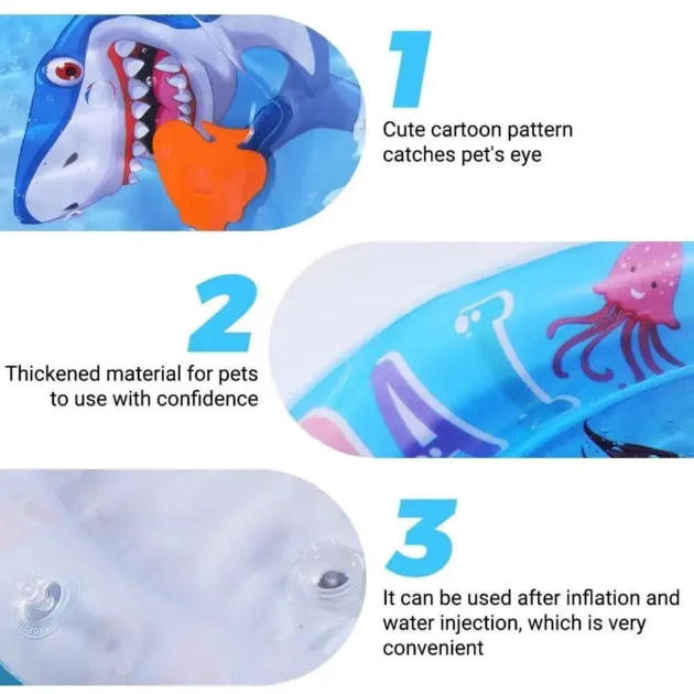 Cats Sensory Water Play Mat With Fish Thickened Inflatable Water Bed Dog Pet Play Sensory Toy Water For Pet Play Interactive Fun - Image 3