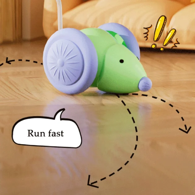 Intelligent Electric Mouse Cat Toy for Interactive Playtime with Obstacle Avoidance Silent Charging 1.5H Battery Life - Image 4