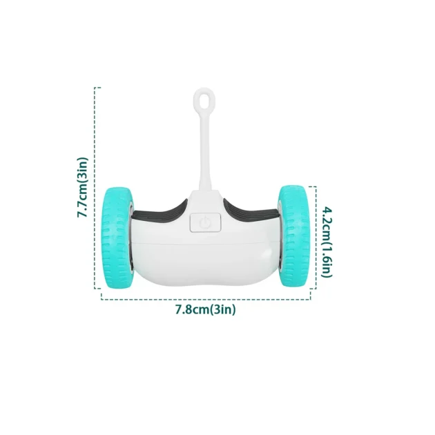 Self-Play Electric Cat Toy - Auto-Avoidance & Tumbler Design, 1.5Hrs Playtime with Feather/Bell Attachments (Type-C Charging) - Image 6