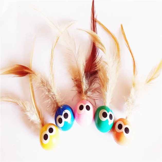 3/5 Pack Cat Toy Balls with Feather Tails - Stimulate Instinctive Play, Enhance Pet - Owner Bond - Image 4