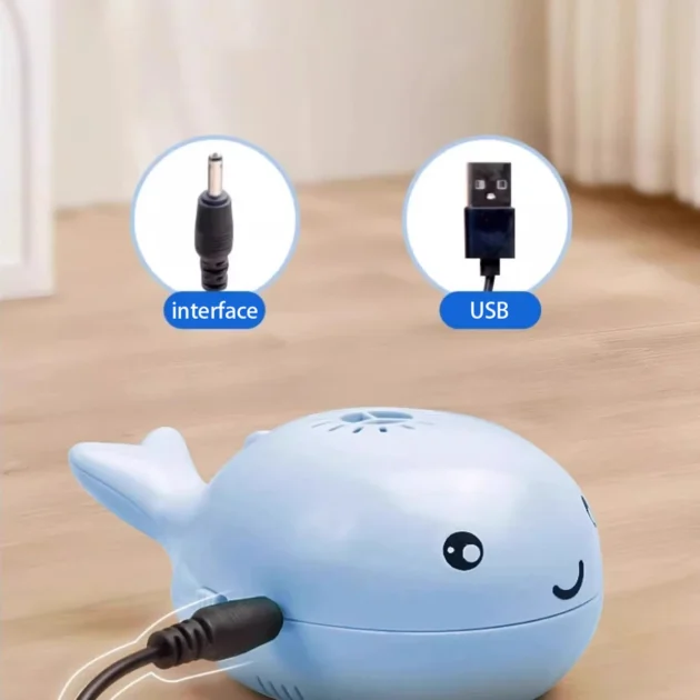 Interactive Cat Toys Electric Jet Floating Ball Cat Toy Whale Shaped Cat Toy Portable USB Dual Function Fan Pet Toy for Teaser - Image 5