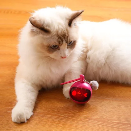 Smart Interactive Cat Teaser, Auto-Rolling Ball with Lights, Type-C Charging, ABS+PC for Indoor Cats/Dogs