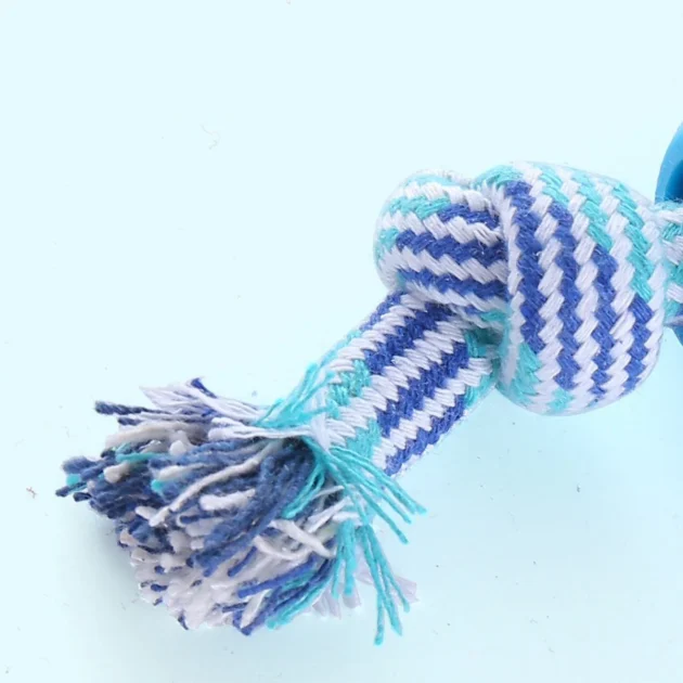 Wear-Resistant Cotton Rope TPR Ball Dog Chew Toy - Bite Resistant Easy to Clean Decompress Fun Pet Playtime Accessory - Image 4