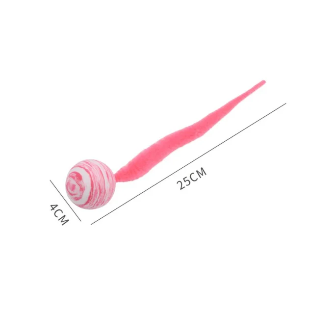 Magic Worm Bouncy Ball Cat Toy with Tail Large Colorful Fuzzy Worm Interactive Ball for Cats Entertainment - Image 4