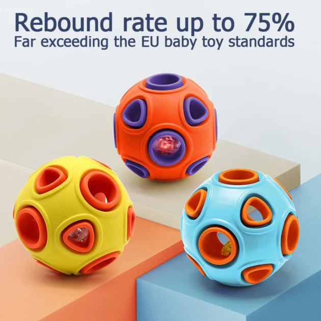 Glowing & Squeaking Anemone - shaped Cat Toy Ball - Double - layer Design, Food - hiding, Safe Rubber Material - Image 5