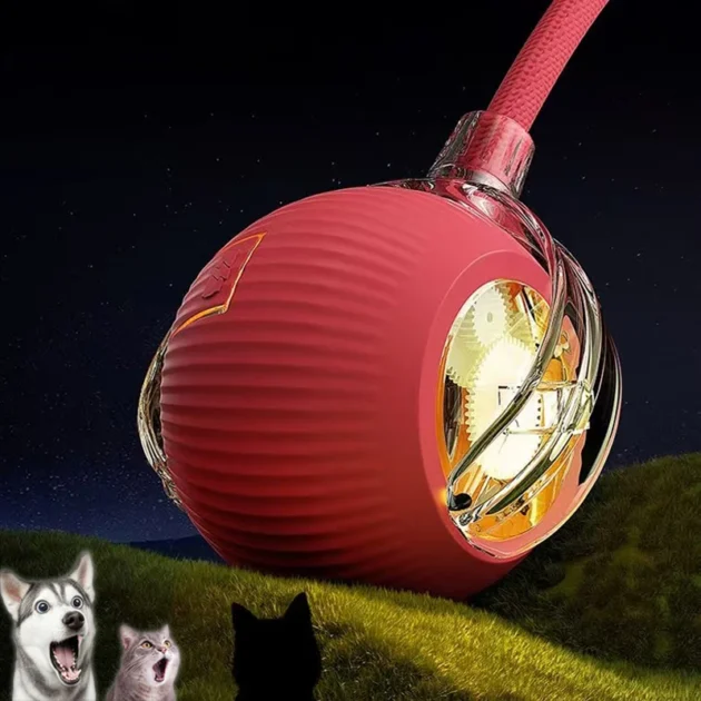 Cat Interactive Ball Toys Automatic Rolling Ball Faux Tail Rechargeable Smart Pet Electric Toy Dog Cat Training Imitate Mouse - Image 2