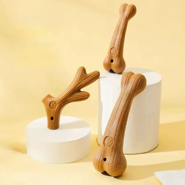 Durable Pine Wood Dog Chew Toy Cute Bone Shape Bite Resistant Molar Teeth Clean Stick Interesting Pet Accessory for Dogs - Image 3