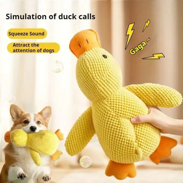 Dog Toy Stomping Duck Bite Resistant Grinding Teeth Cleaning Large Dog Interactive Entertainment Puppy Boredom Pet Plush Toy - Image 2