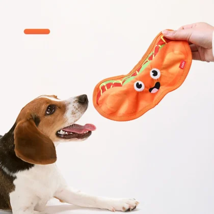 Bite Resistant Noise Making Dog Chew Toy Large Medium Dogs Teeth Grinding Toy in the Shape of Burger And French Fries