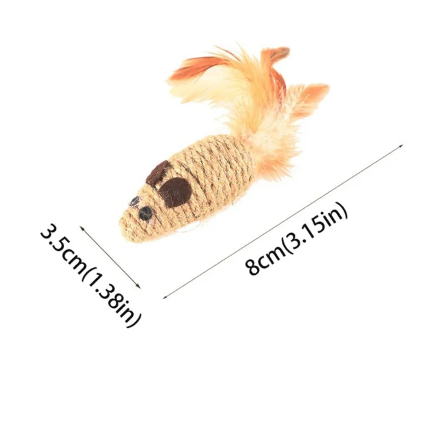 3pcs Fun Sounding Sisal Cat Toy with Feathers, Built-in Rattle, Durable & Bite-Resistant for Teeth Cleaning & Play - Image 6